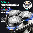 Електробритва VGR V-323 Black, роторна, IPX6, LED display, фото 6