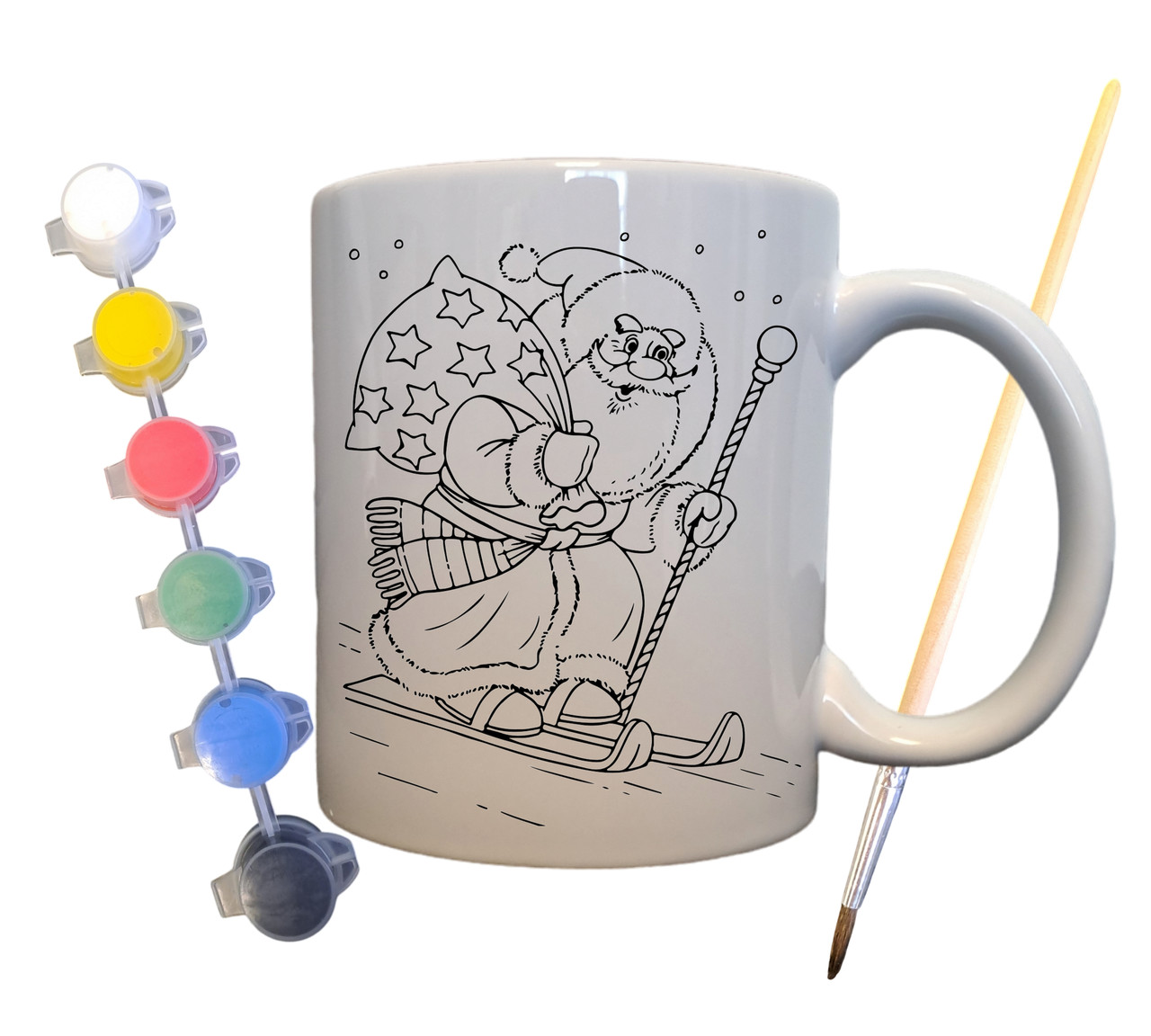 Набір для творчості кружка розмальовка "Різдвяні подарунки" 330 мл біла (КР0053), фото 1