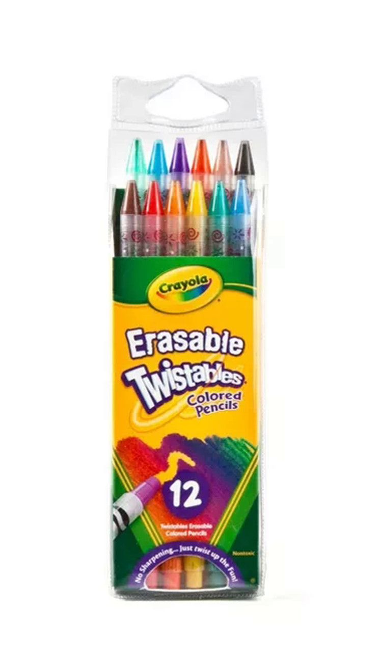 Набір 12 кольорових олівців Твіст 'вертушка' з ластиками Crayola 68-7508
