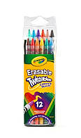 Набір 12 кольорових олівців Твіст 'вертушка' з ластиками Crayola 68-7508
