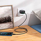 Адаптер мережевий HOCO Fundador N56, 2 USB, 2Type-C, QC, чорний, фото 4
