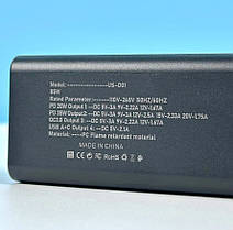 HUB-адаптер, подовжувач US-D01 85W, 6Type-C, 3USB, 110-265V, 1 м, чорний, фото 3