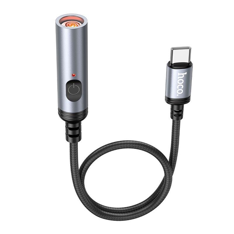 Запальничка портативна Hoco UA30 Type-C, сіра, фото 1