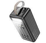 УМБ портативне зарядне Power Bank HOCO DB21 80000 mAh зі знімними кабелями, чорне, фото 5