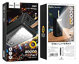 УМБ портативне зарядне Power Bank HOCO DB21 80000 mAh зі знімними кабелями, чорне, фото 8