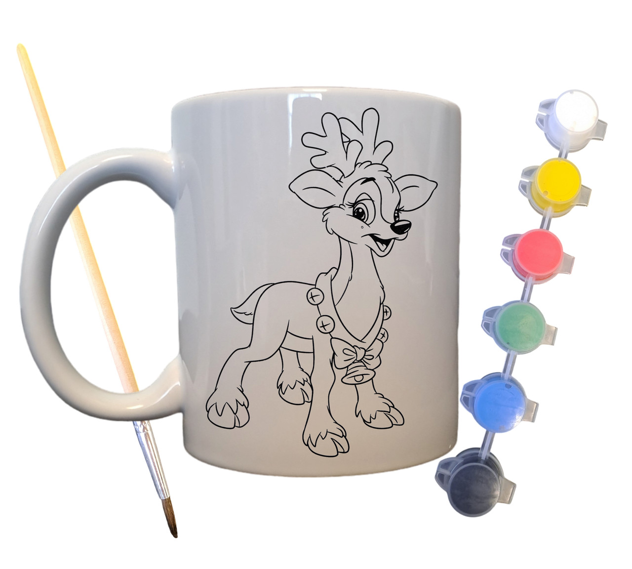 Набір для творчості кружка розмальовка "Санта і Різдво" 330 мл біла (КР0054), фото 1