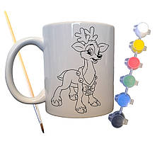 Набір для творчості кружка розмальовка "Санта і Різдво" 330 мл біла (КР0054)