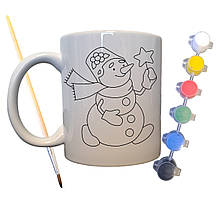 Набір для творчості кружка розмальовка "Подарунки на Новий Рік" 330 мл біла (КР0055)