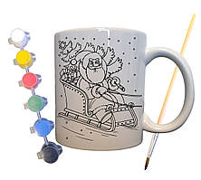 Набір для творчості кружка розмальовка "Подарунки на Різдво" 330 мл біла (КР0056)