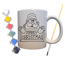 Набір для творчості кружка розмальовка "З Різдвом" 330 мл біла (КР0058)