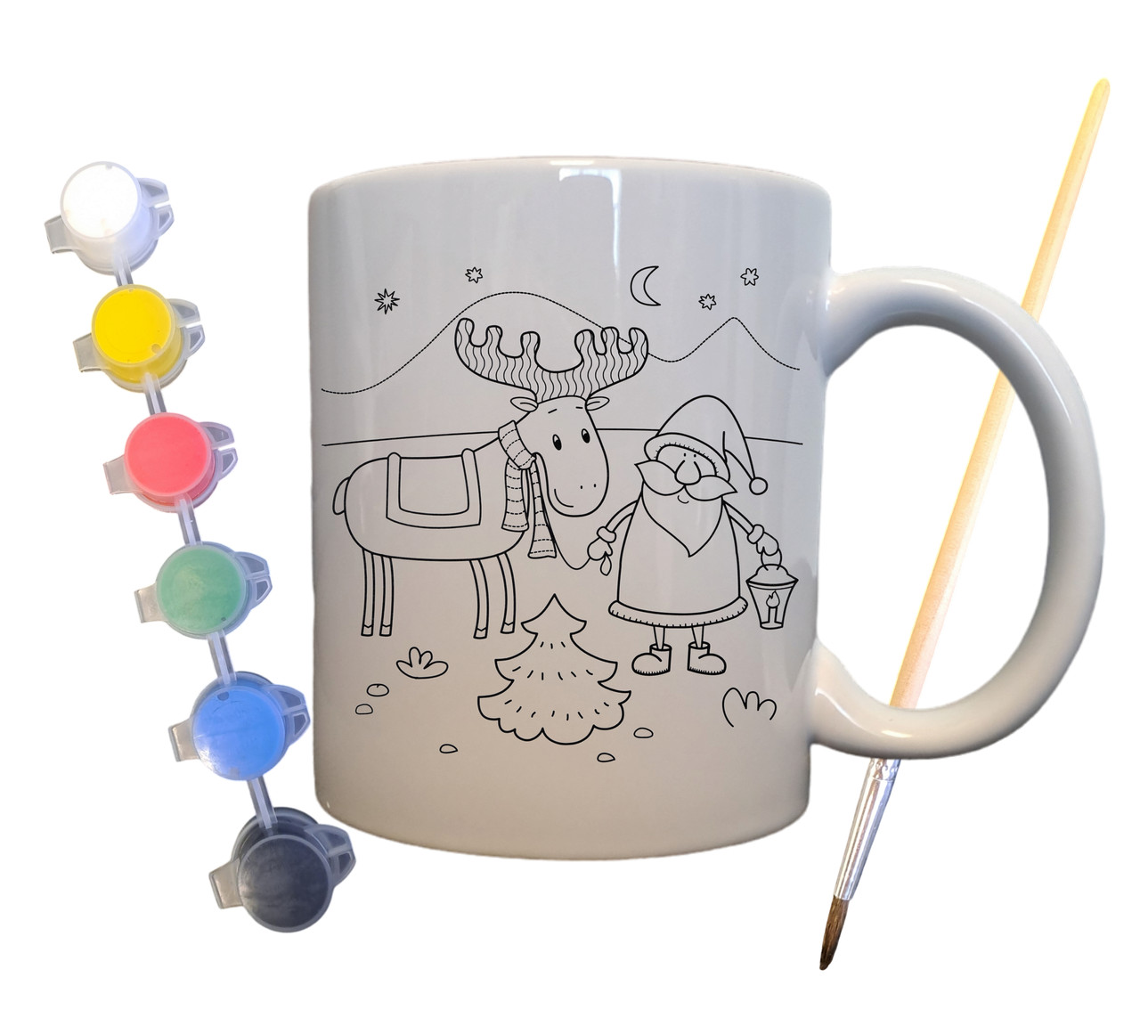 Набір для творчості кружка розмальовка "Новорічні Свята" 330 мл біла (КР0059), фото 1