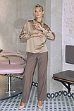 Брюки жіночі прямі з турецької костюмки 42-52 розміри різні кольори бежеві, фото 3