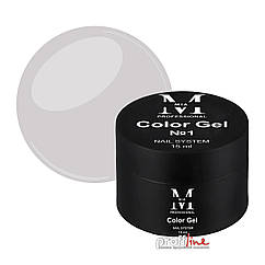 Кольоровий гель для моделювання нігтів Mia-M Professional Color Gel №1 сіро-молочний, 15 мл