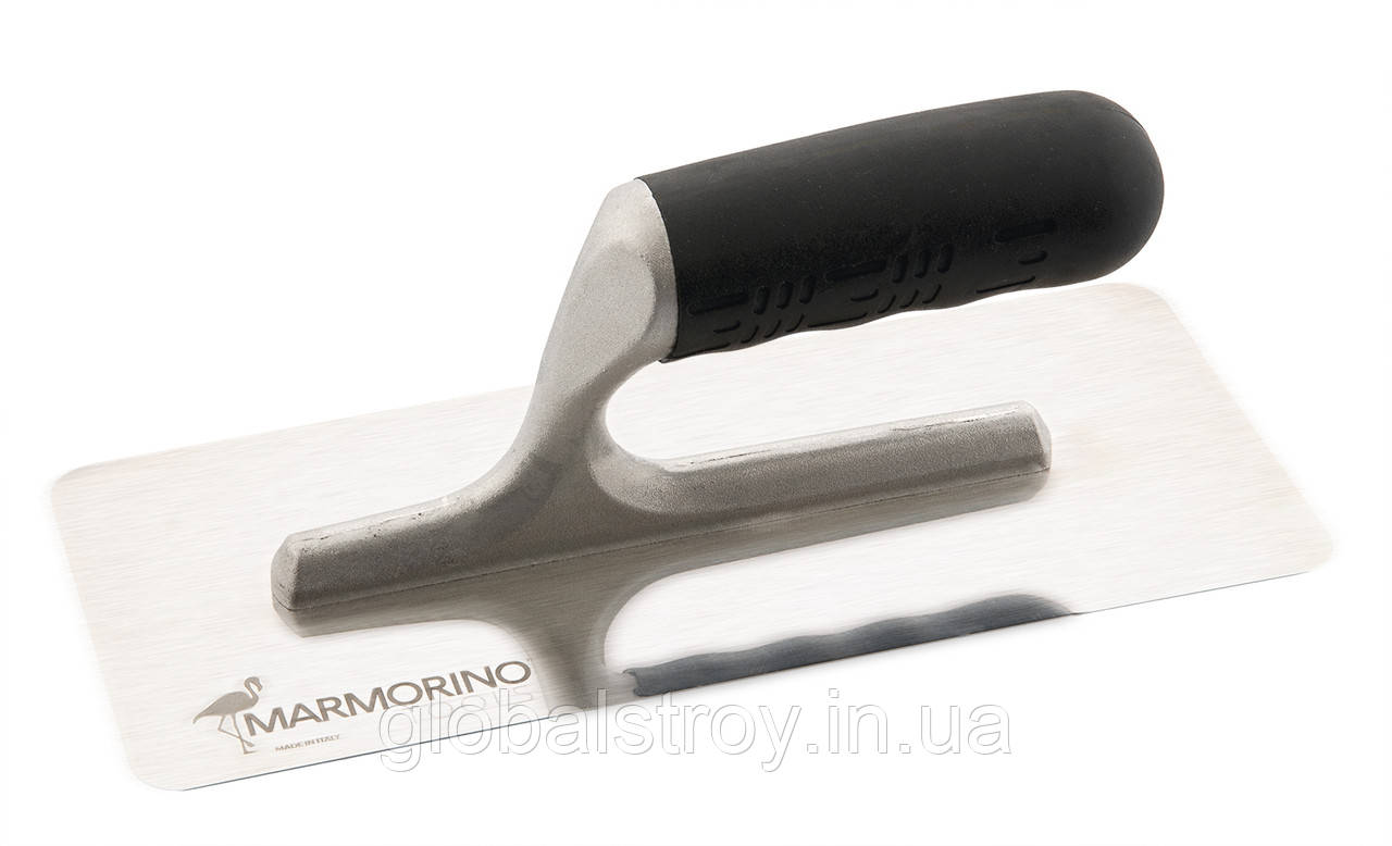 Кельма нержавіюча сталь 240х100х0,6 мм Marmorino Tools STILRABB прогумована ручка, фото 1