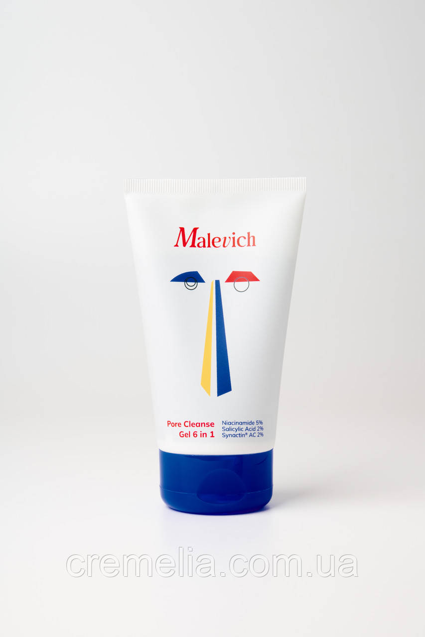 Pore Cleanse Gel 6 ln 1 Балансуювальний протизапальний гель для вмивання «6 в 1 » Malevich 150 ml, фото 1
