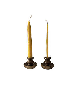 Підсвічник під свічку дерев'яний лакований декоративний настільний / Свічники для свічок з дерева