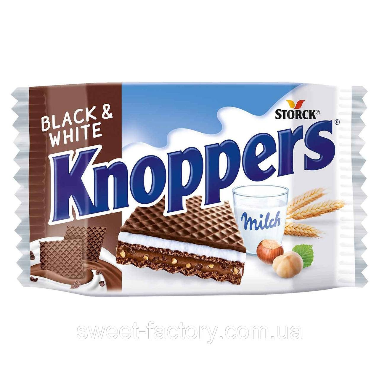 Вафлі Knoppers Black & White 25g, фото 1