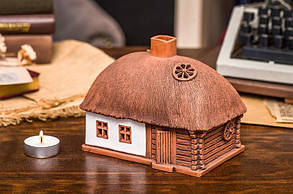 Керамічний будиночок-підсвічник "хата під стрихою". український сувенір