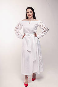 Біла сукня "Рішельє" з 100% льону