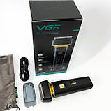 Чоловіча бездротова машинка для бороди VGR V-355, Професійна бритва для чоловіків, XA-837 Суха бритва, фото 5