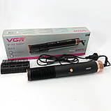 Фен гребінець для укладання волосся, Стайлер для волосся Фен щітка для об'єму голови HW-32, фото 6