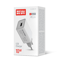 Зарядний пристрій мережевий USB 2,0A 10W білий ColorWay CW-CHS012-WT, фото 2