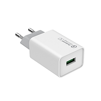 Зарядний пристрій мережевий USB 3,0A QC 18W білий ColorWay CW-CHS013Q-WT, фото 2