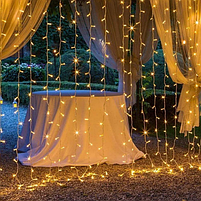 Світлодіодна гірлянда завіса (штора) 300 Led 3*3м теплий колір USB CW-GW-300L33U ColorWay, фото 7
