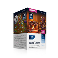 Світлодіодна гірлянда каскад 126 Led 9*1,5м 8 режимів різнокольорова USB CW-G-126L91CUMC ColorWay, фото 3