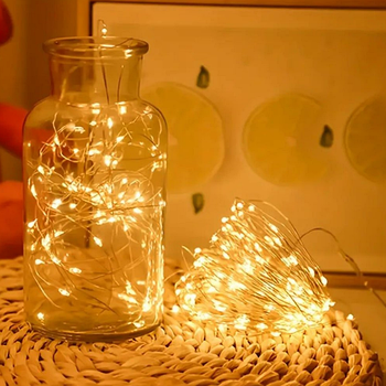 Світлодіодна гірлянда струна 100 Led 10м теплий колір (батарейки 3*AA) CW-G-100L10NB ColorWay