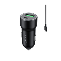 Автомобільний зарядний пристрій Havit HV-CC613 USB+Type-C QC+PD чорний, фото 5