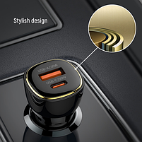 Автомобільний зарядний пристрій ColorWay CW-CHA046PD-BK USB+Type-C 60W PD чорний, фото 7