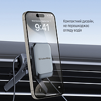 Тримач автомобільний для мобільного Air Vent-6 ColorWay CW-CHM16-GR магнітний сірий, фото 2