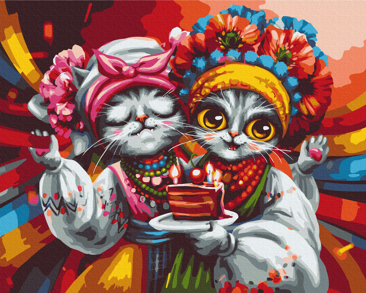 Картина за номерами 40х50 см. Киці подружки ©Маріанна Пащук Brushme 4140
