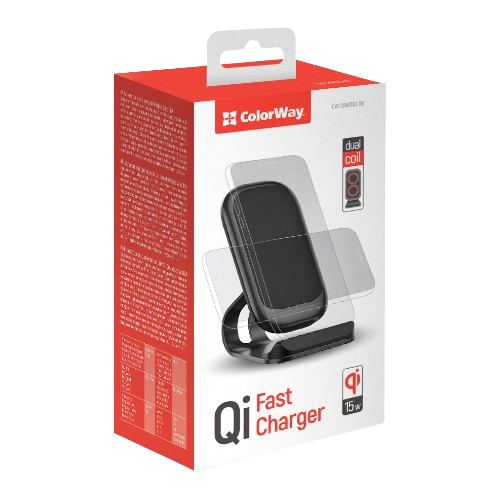 Зарядний пристрій бездротовий універсальний чорний CW-CHW31Q-BK ColorWay, фото 1