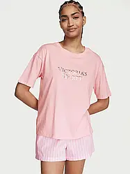 Піжама з Шортами Victoria's Secret Cotton Short Tee-jama, Ніжно рожева