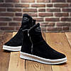 Чоловічі зимові замшеві черевики уггі (натуральна замша) чорні на хутрі, чоловіче взуття на зиму, розмір 40 41 42 43 44 45, фото 5