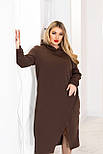 Тепле трикотажне плаття міді з капюшоном "Era" Батал, фото 4