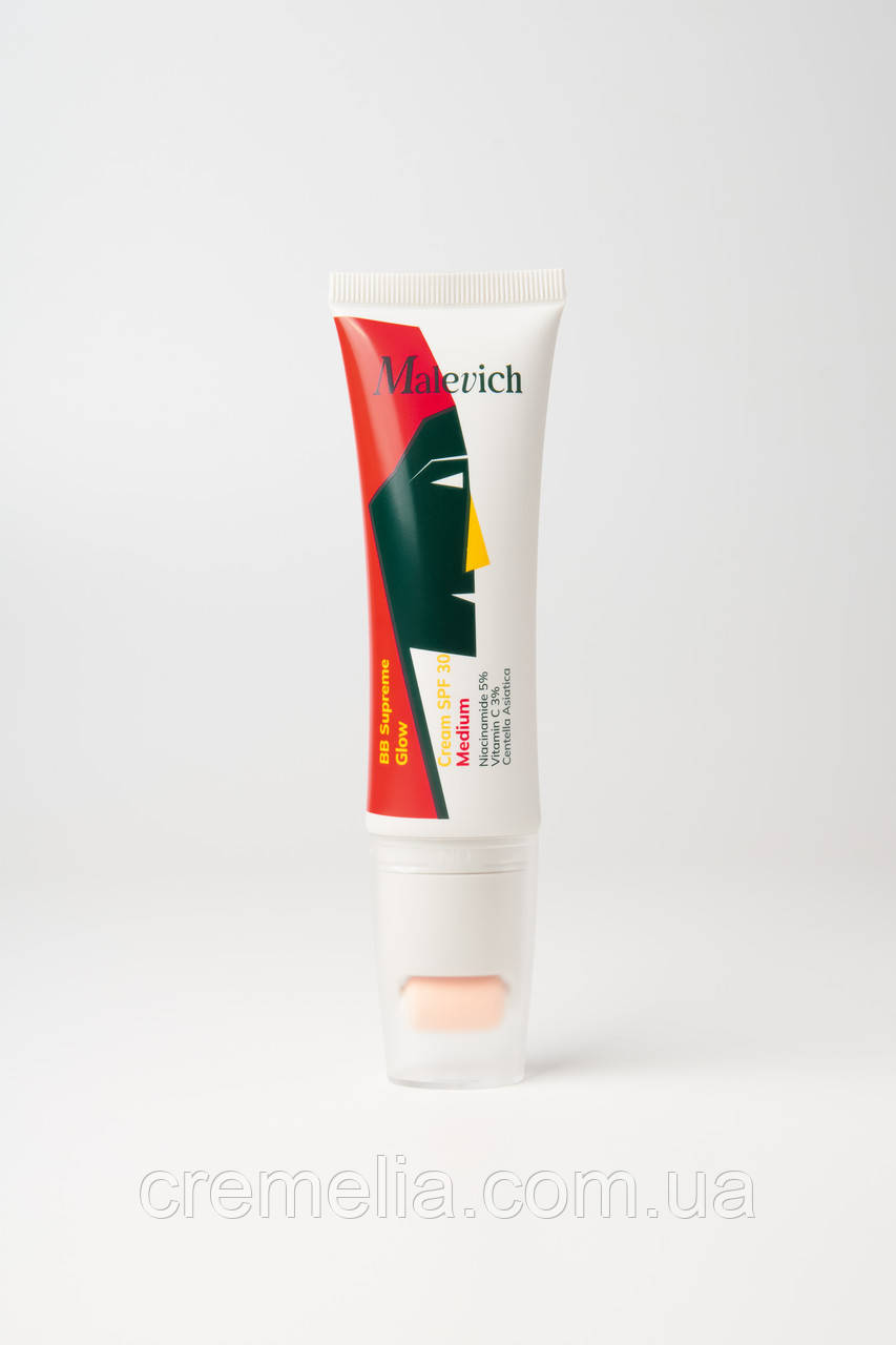 ВВ Supreme Glow Cream SPF 30 / Medium Сяючий ВВ крем SPF 30 Темний беж  Malevich 50 ml