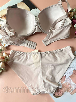 90/95D Мереживний комплект жіночої нижньої білизни великих розмірів на чашку D, колір капучино, фото 2
