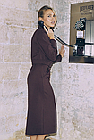 Спідниця міді з розрізом із турецької костюмки 42-52 розміри різні кольори шоколадна, фото 4