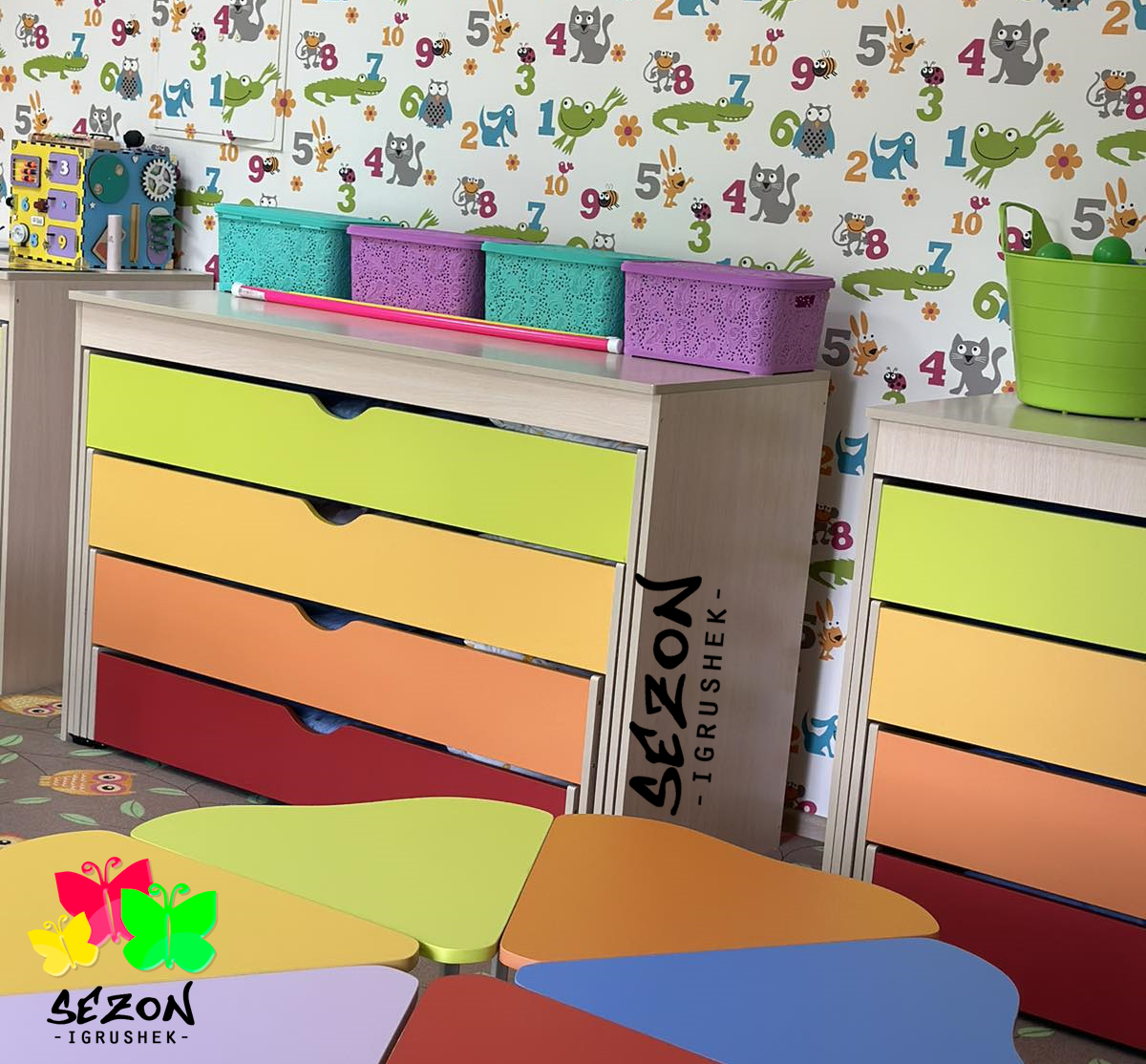 Ліжко дитяче 4-ярусне тумба трансформується ST-145, фото 1