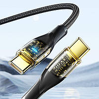 Кабель Essager Interstellar Transparent Design USB Charging Cable Type C to Type C 100W 2m black