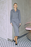 Жіночий двобортний піджак укорочений 42-52 розміри різні кольори сірий, фото 5