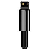 Кабель Baseus Tungsten Gold Fast Charging Data Cable USB to iP 2.4A 2m Black, фото 4