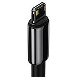 Кабель Baseus Tungsten Gold Fast Charging Data Cable USB to iP 2.4A 2m Black, фото 5