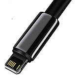 Кабель Baseus Tungsten Gold Fast Charging Data Cable USB to iP 2.4A 2m Black, фото 6