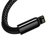 Кабель Baseus Tungsten Gold Fast Charging Data Cable USB to iP 2.4A 2m Black, фото 8