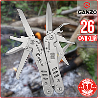 Універсальний Мультитул Професійний 26 в 1 з Плоскогубцями Ganzo G301 з Чохлом та Бітами Сталевий
