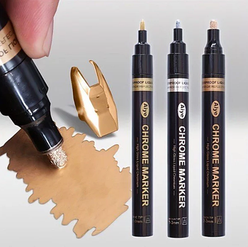 Хромовий маркер, блискучі маркери для малювання 3 шт